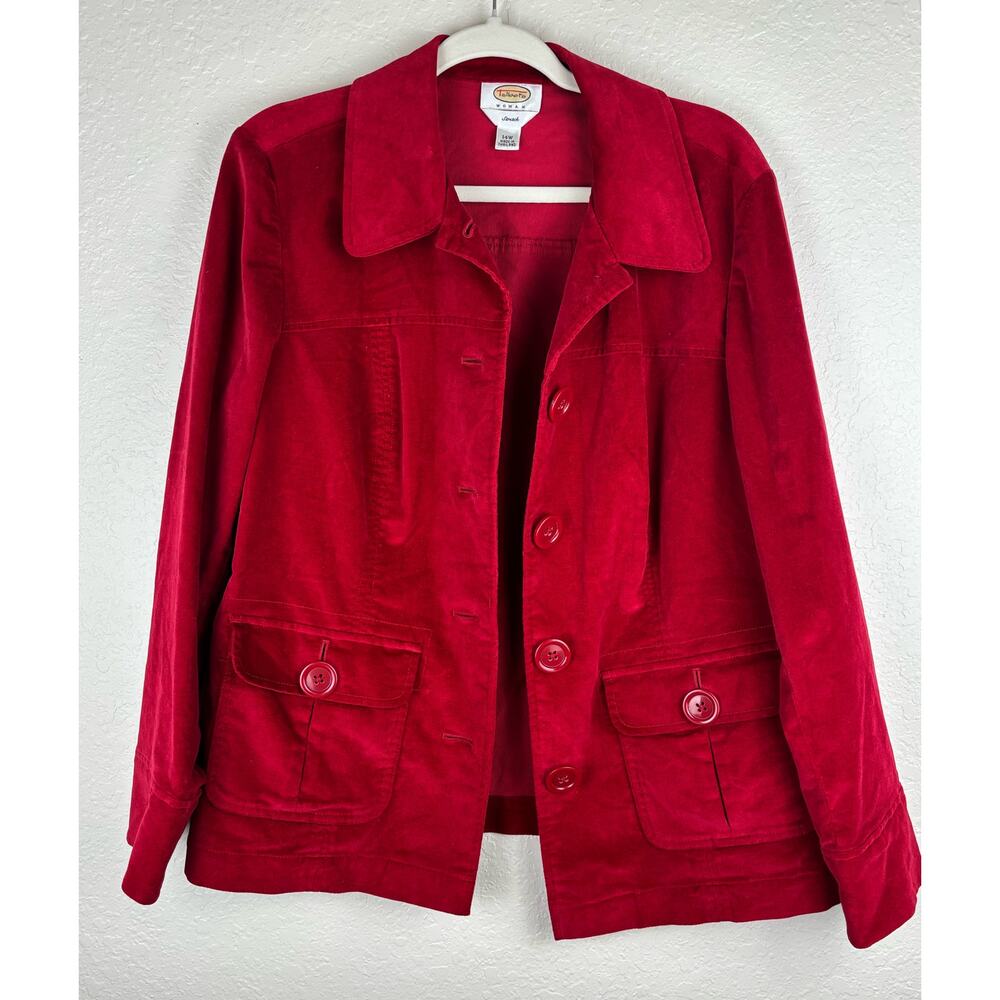 Talbots Vintage Red Jacket with Oversized Buttons Size 14W - Picture 3 of 9